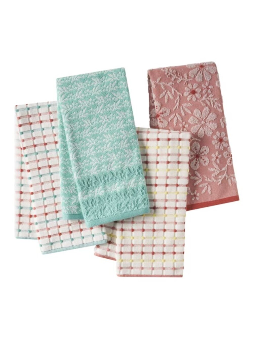 The Woman Pioneer Home Floral Beautiful Cotton Set of 4 Woven Kitchen Tea Towels